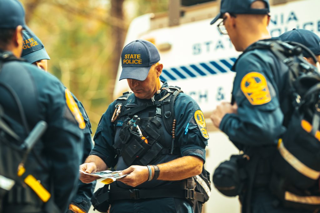 SRT setting up for a search in a wilderness area.